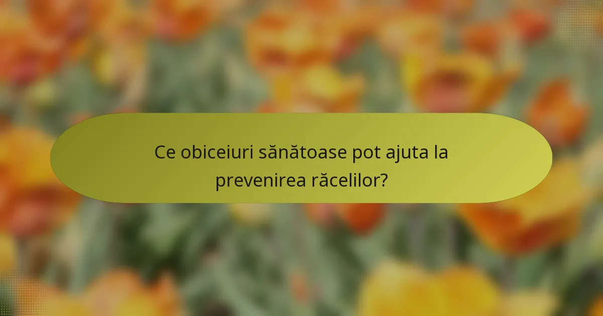 Ce obiceiuri sănătoase pot ajuta la prevenirea răcelilor?