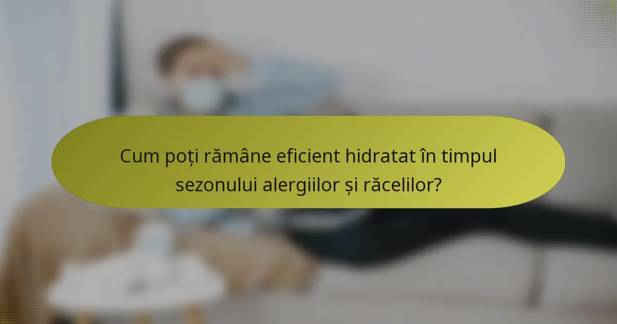 Cum poți rămâne eficient hidratat în timpul sezonului alergiilor și răcelilor?